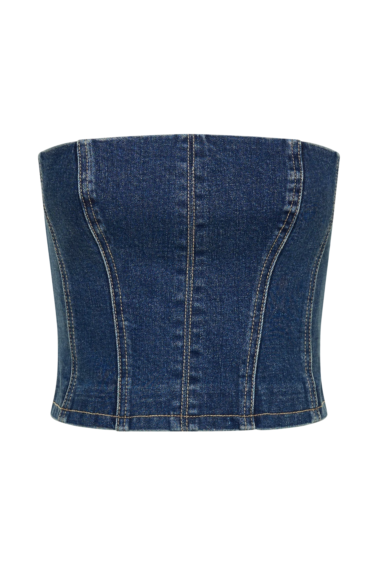 Jordana Denim Tube Top - Dark Blue