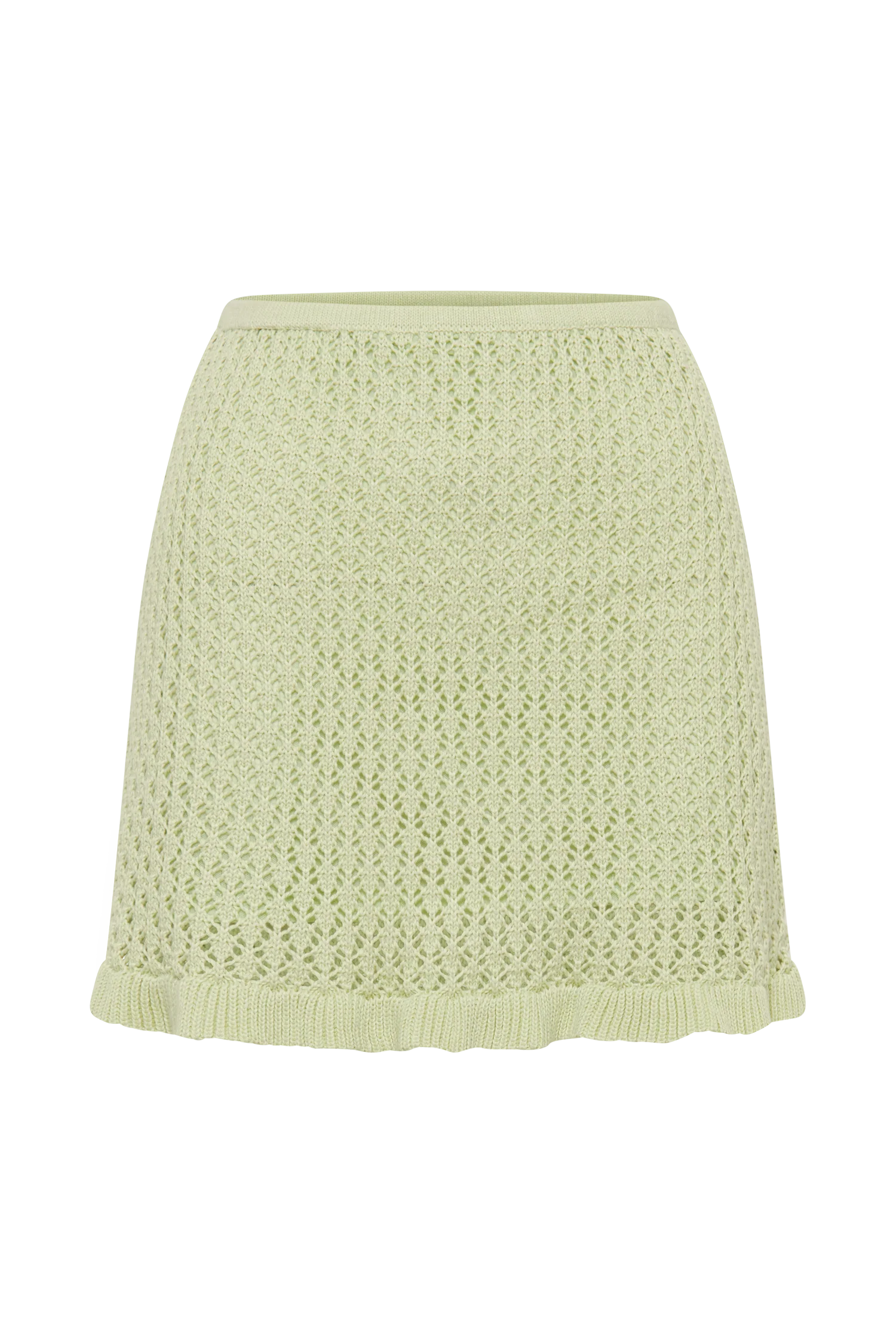 Serina A-Line Knit Mini Skirt - Seafoam Green