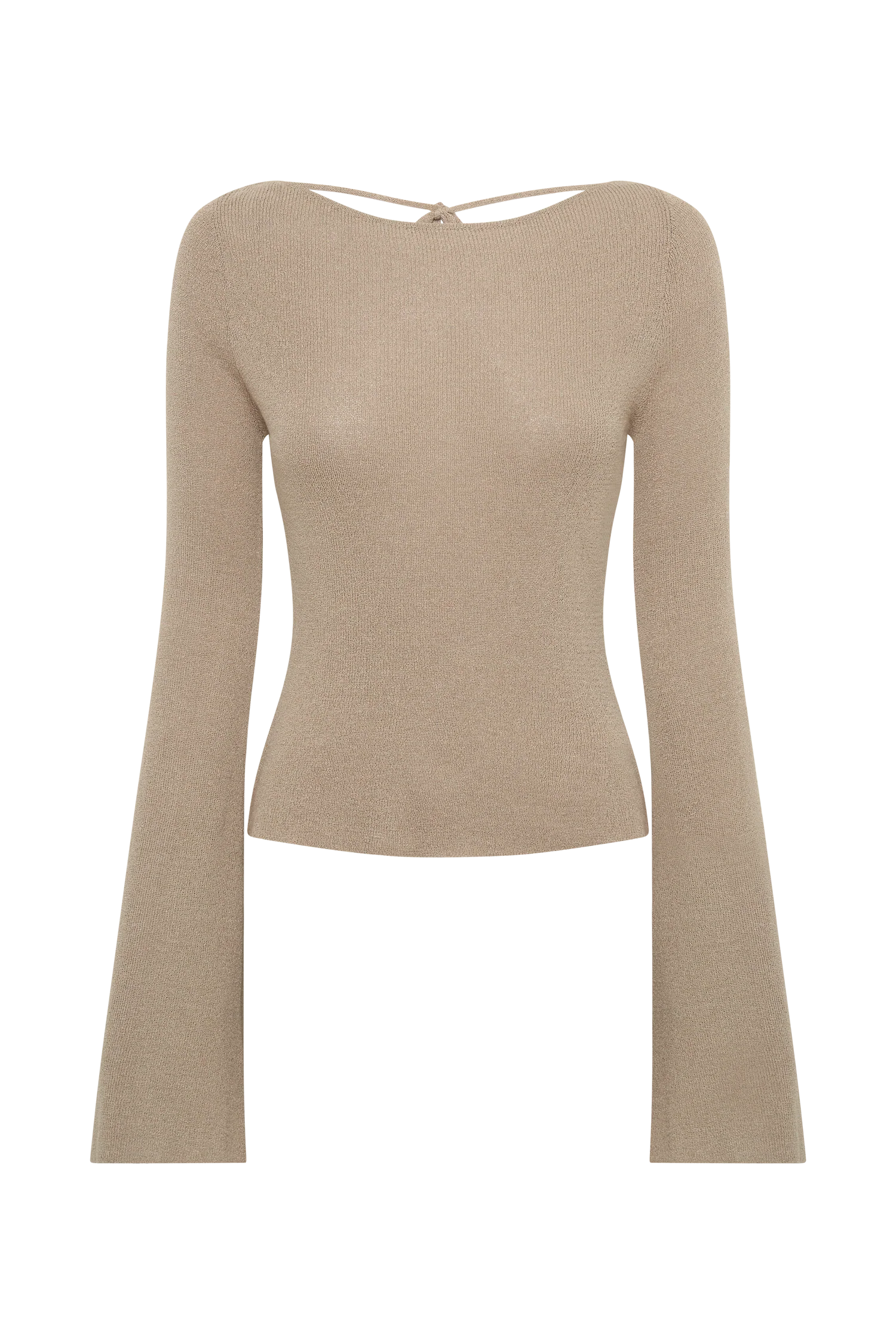 Zahra Backless Knit Top - Taupe