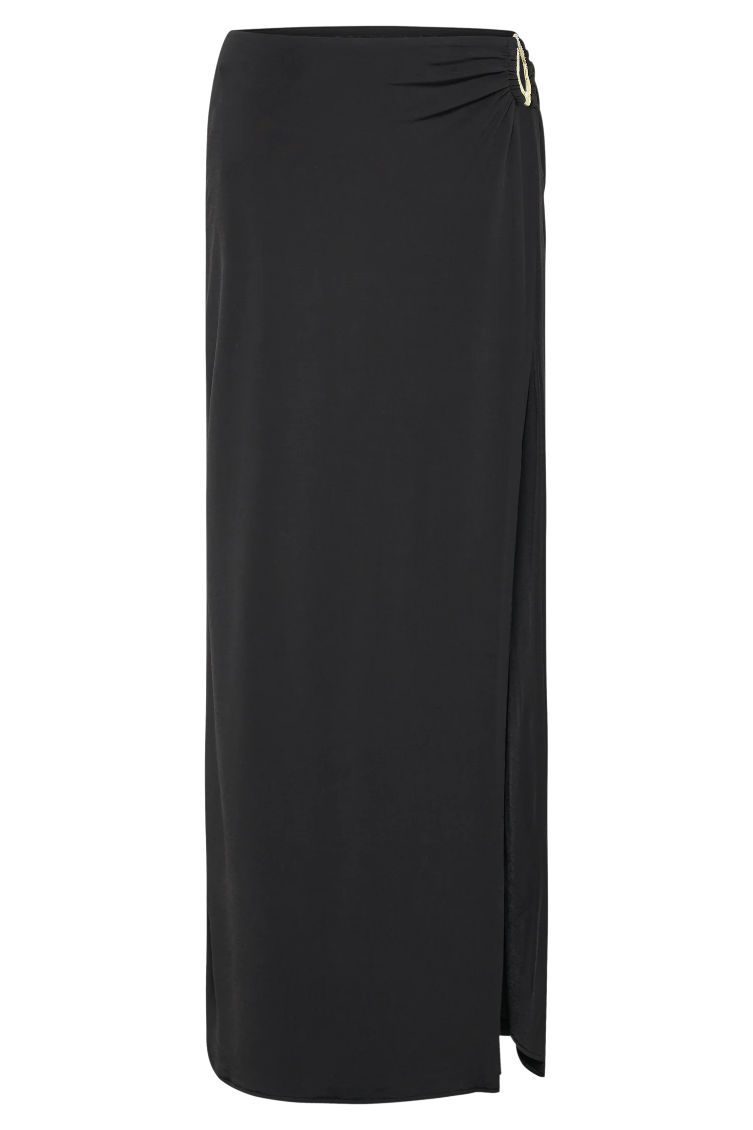 Suri Slinky Maxi Skirt With Gold Hardware - Black