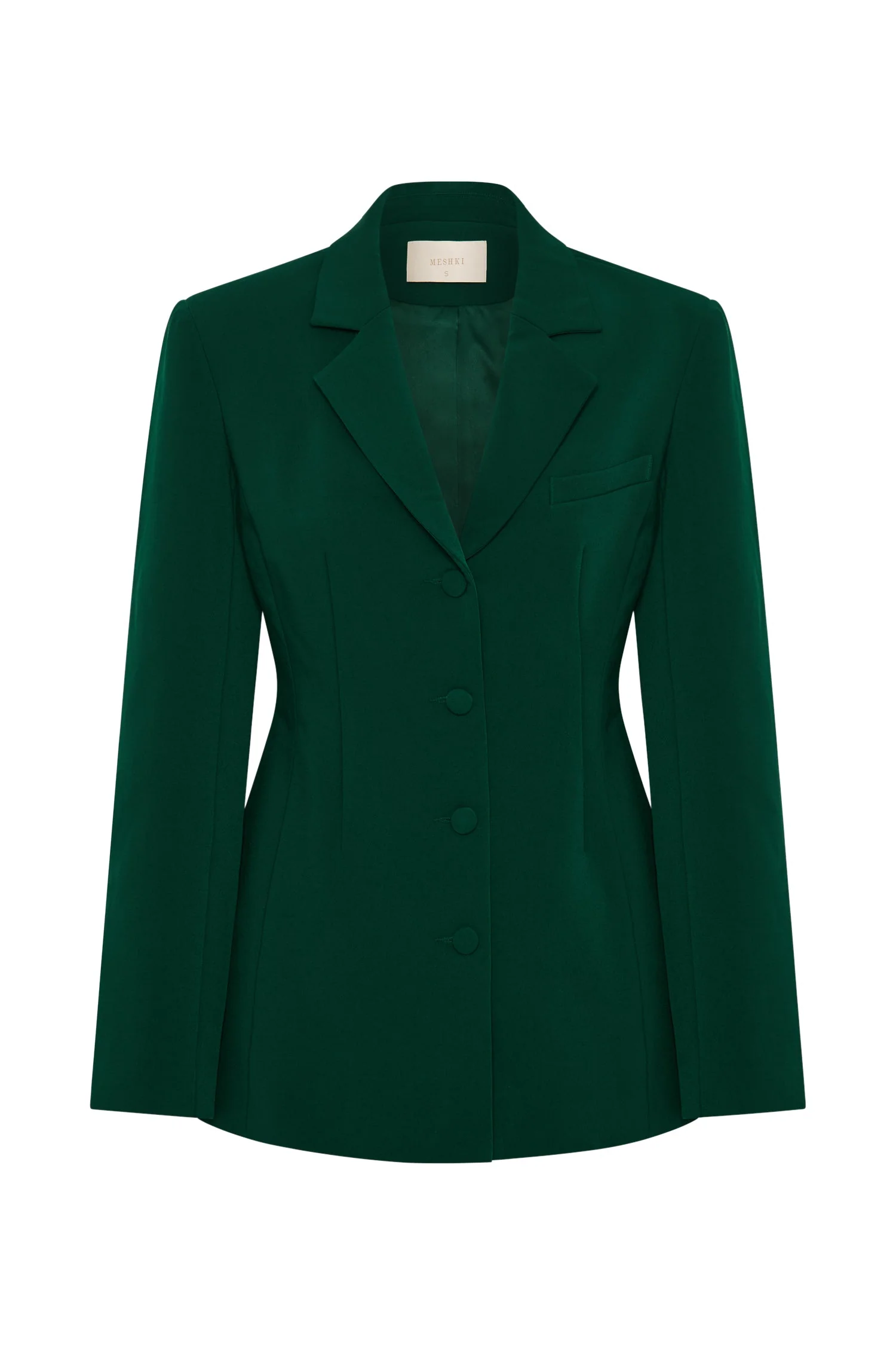 Greer Hourglass Suiting Blazer - Forest Green