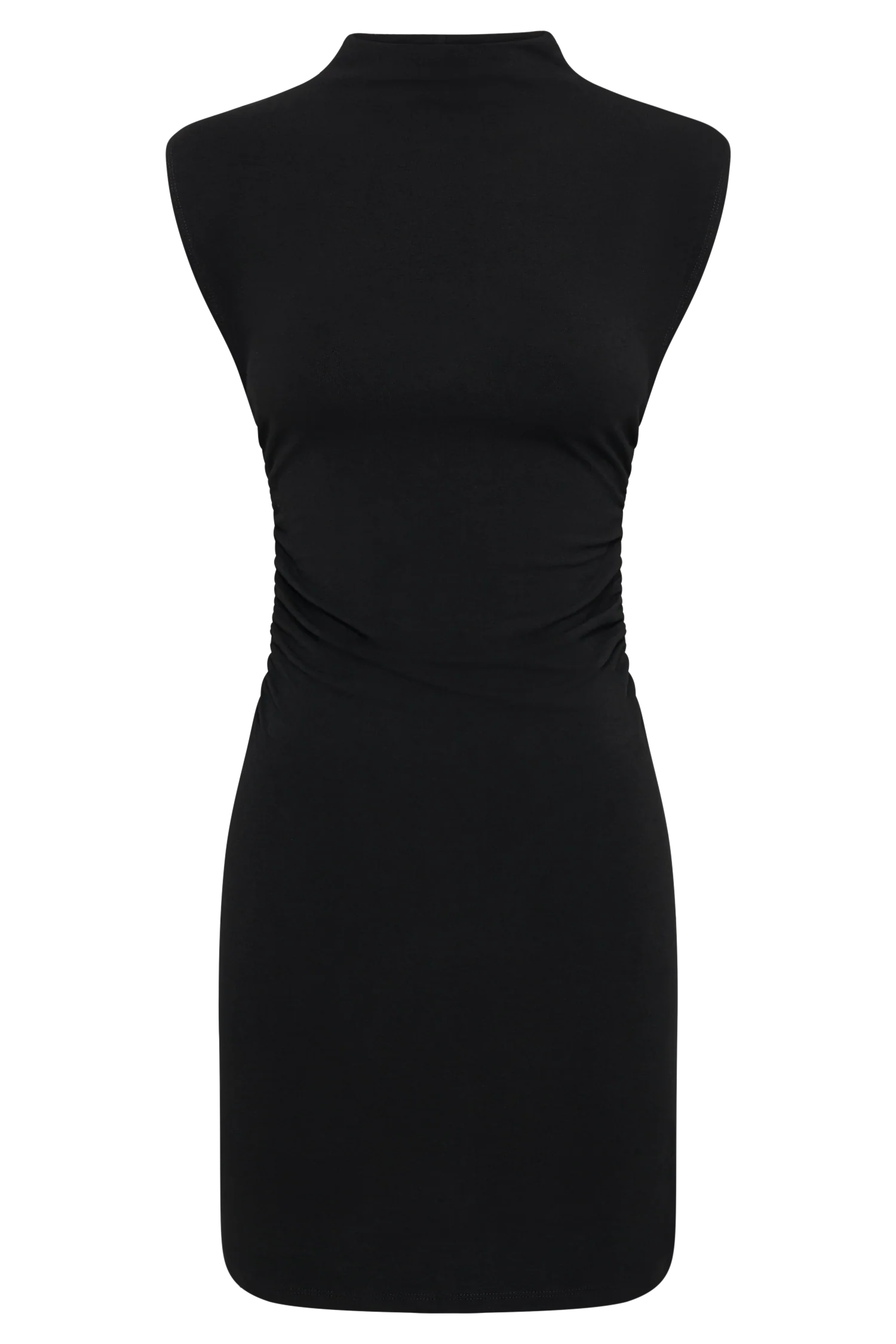 Melania High Neck Mini Dress - Black