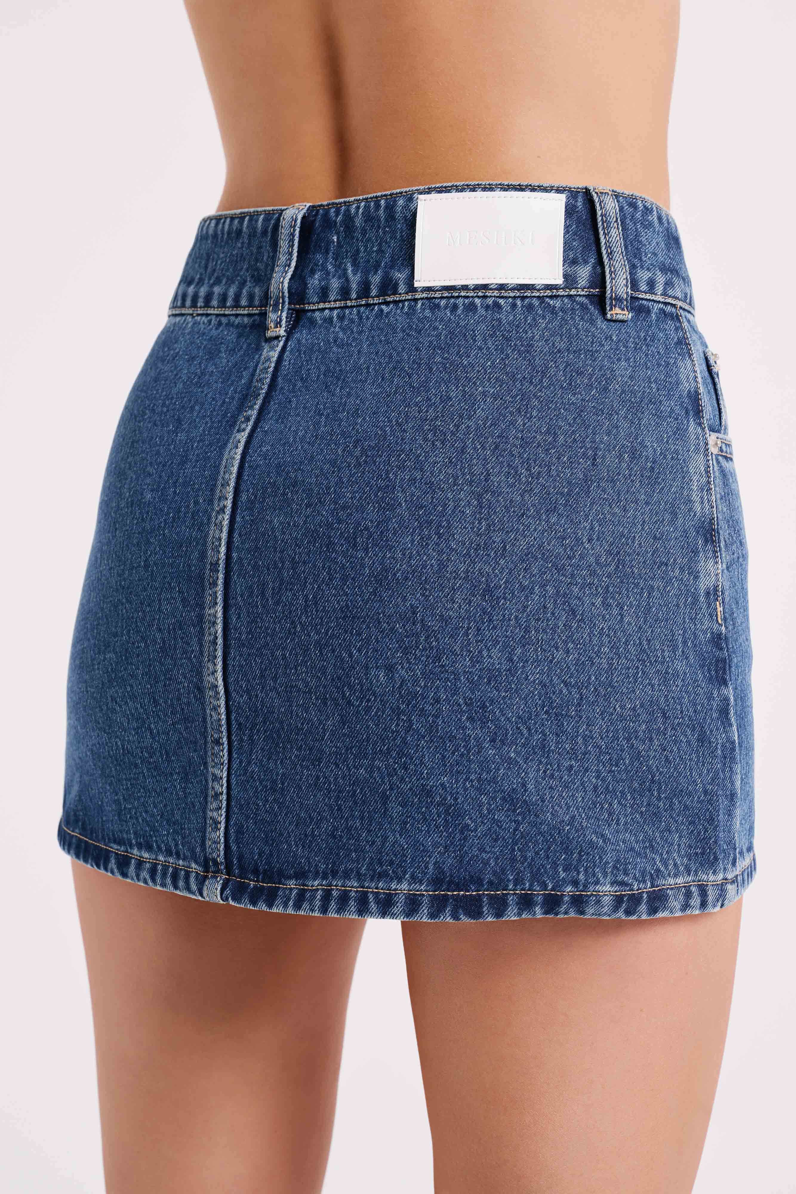 Julienne Denim Mini Skirt - Dark Blue
