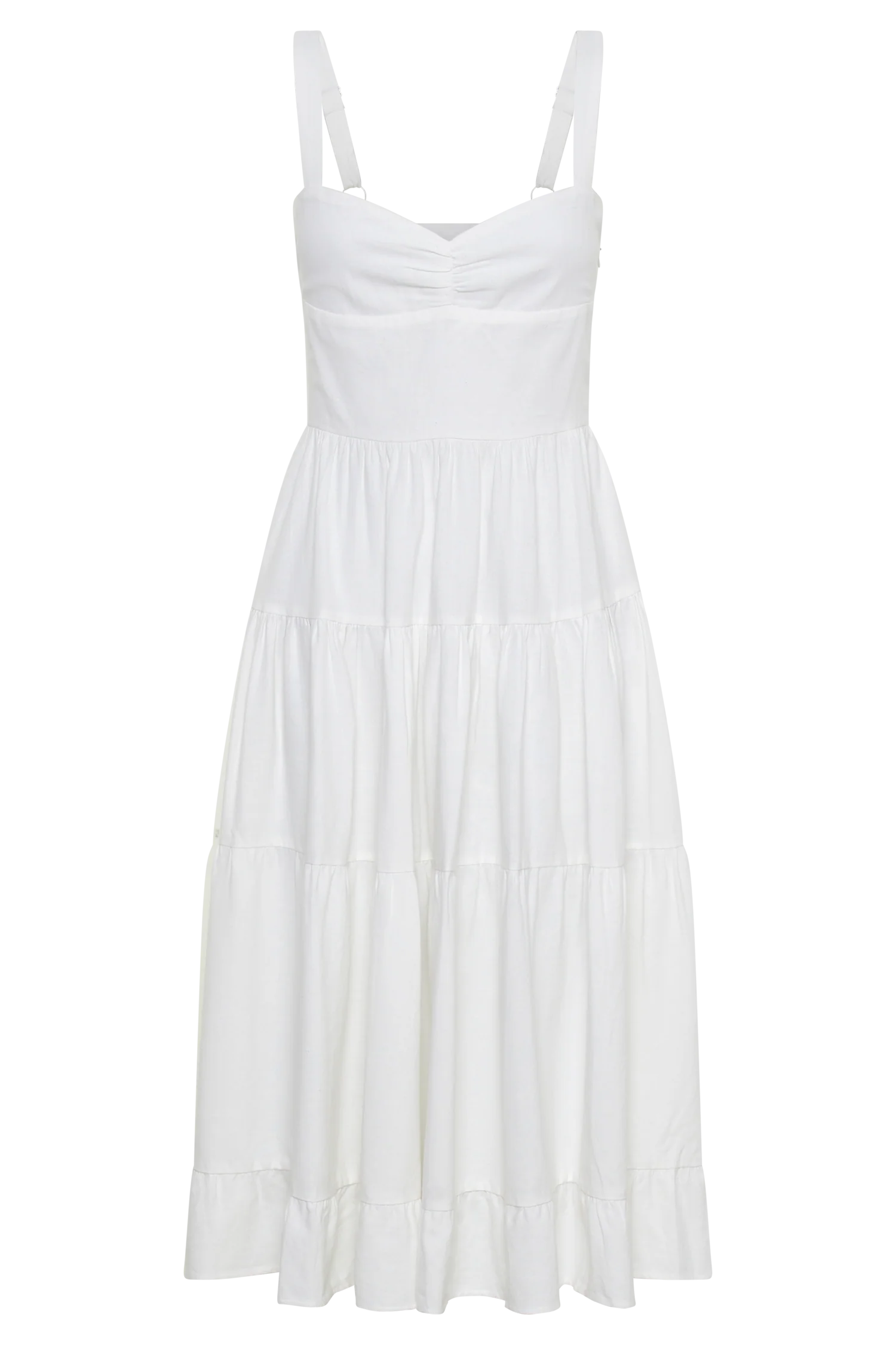 Adriana Linen Midi Dress - White