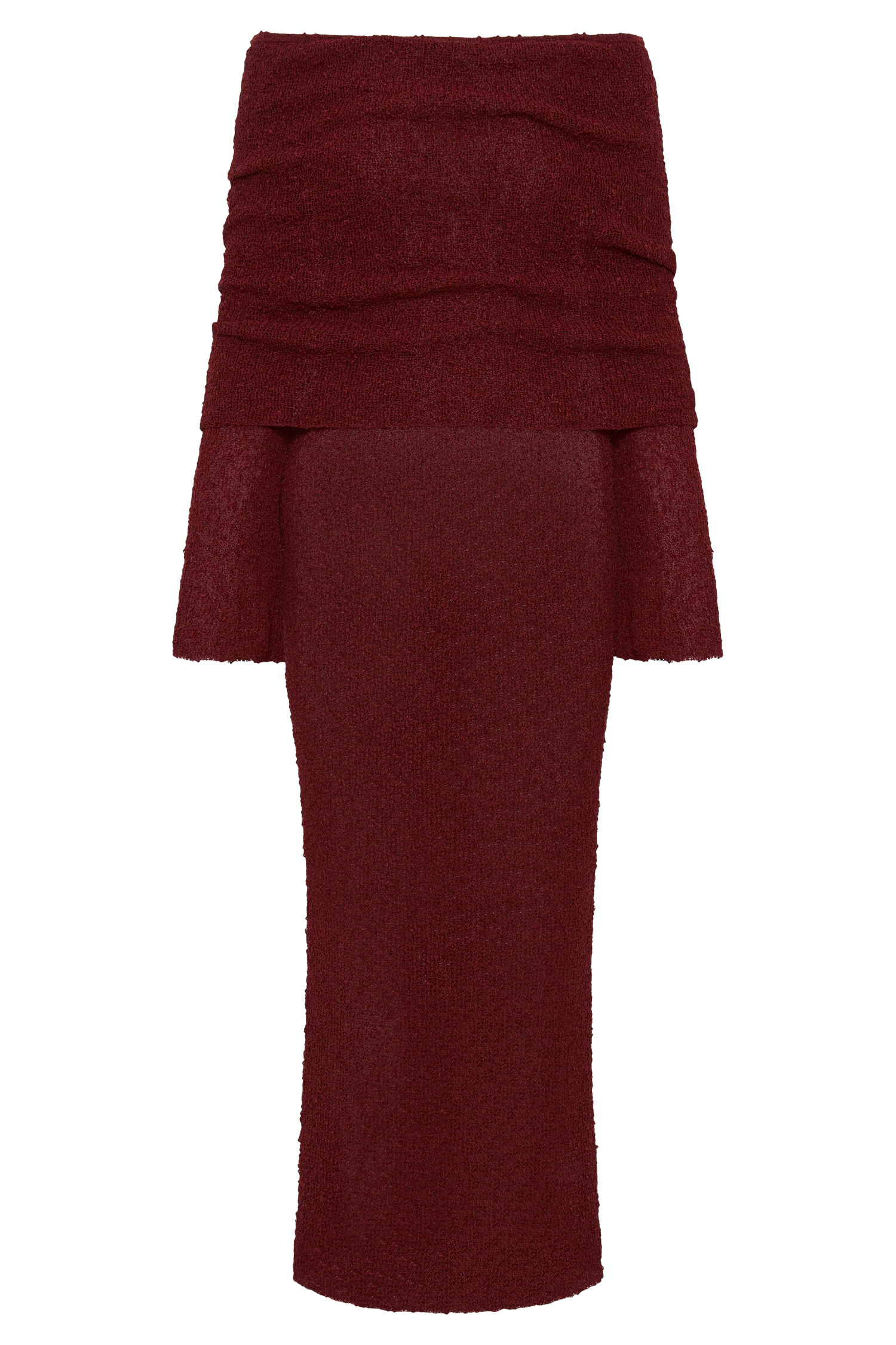 Marisol Off Shoulder Boucle Maxi Dress - Plum