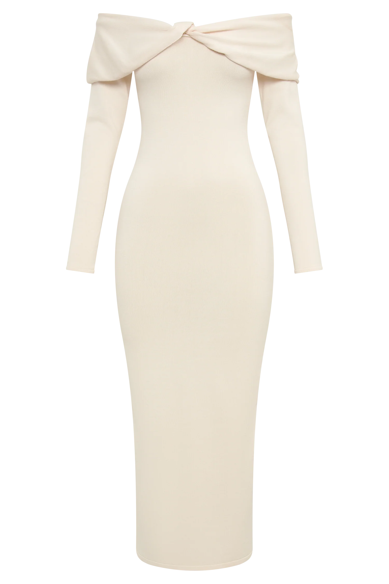 Odyssey Off Shoulder Knit Maxi Dress - Ivory