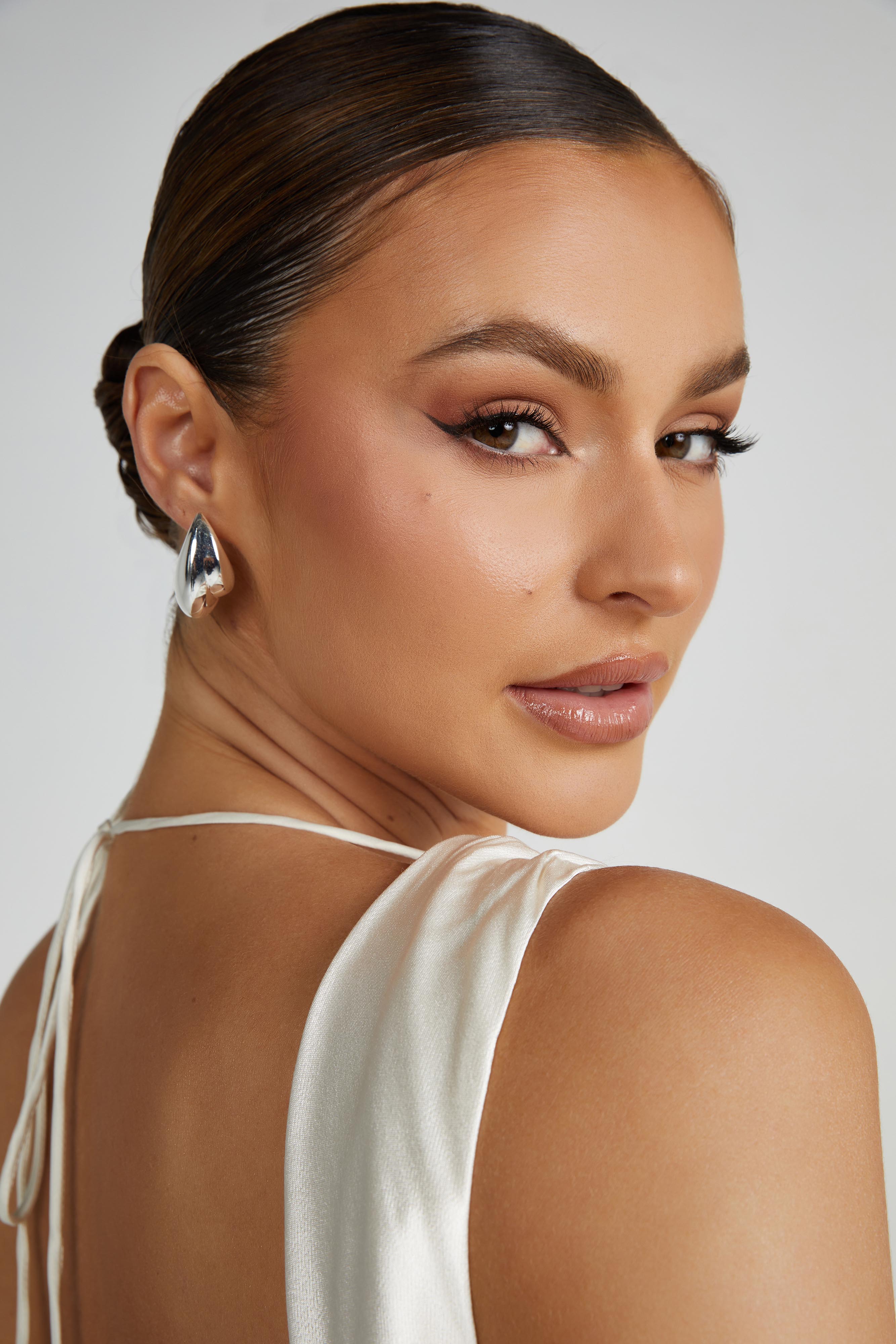 Zadie Double Teardrop Earrings - Silver