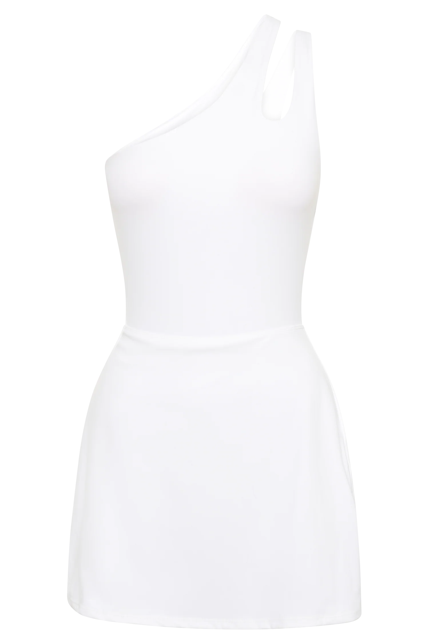 Maris One Shoulder Mini Dress - White