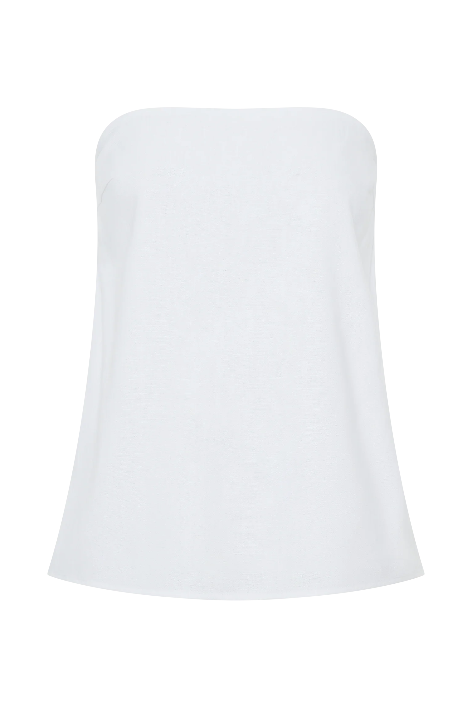 Luisa Strapless Linen Top - White