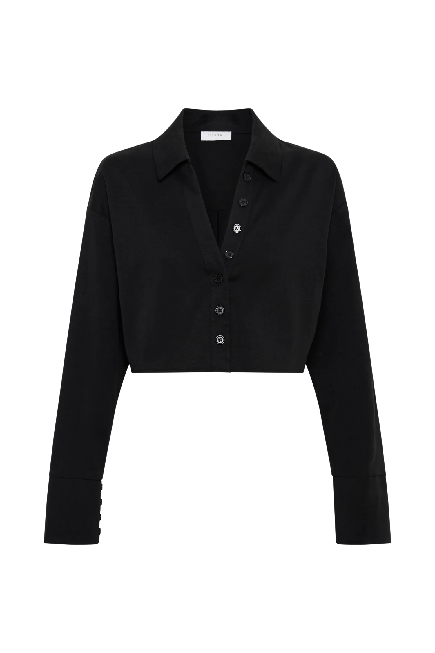 Julianna Cotton Button Up Shirt - Black