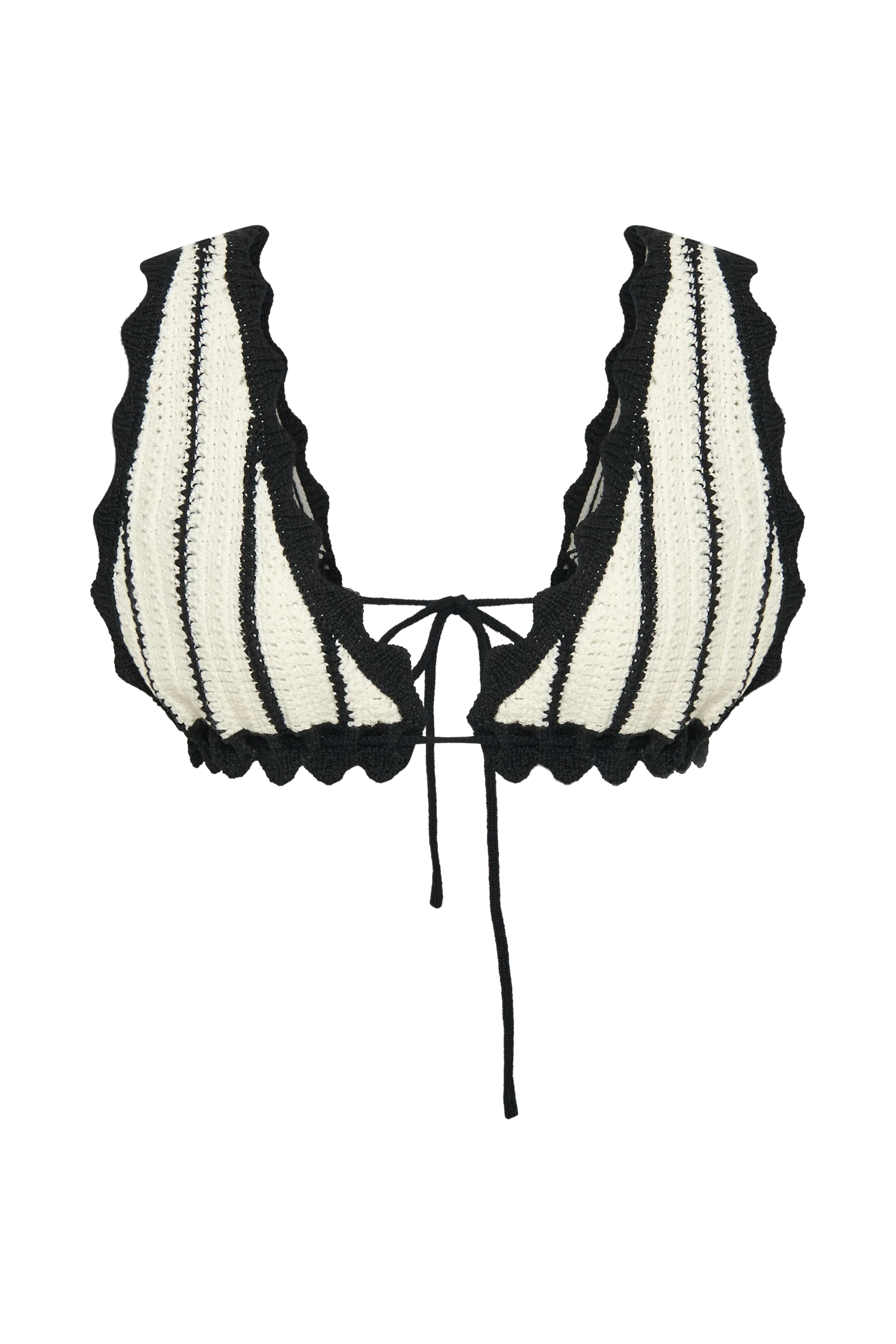 Jadia Contrast Crochet Bralette - Black/White