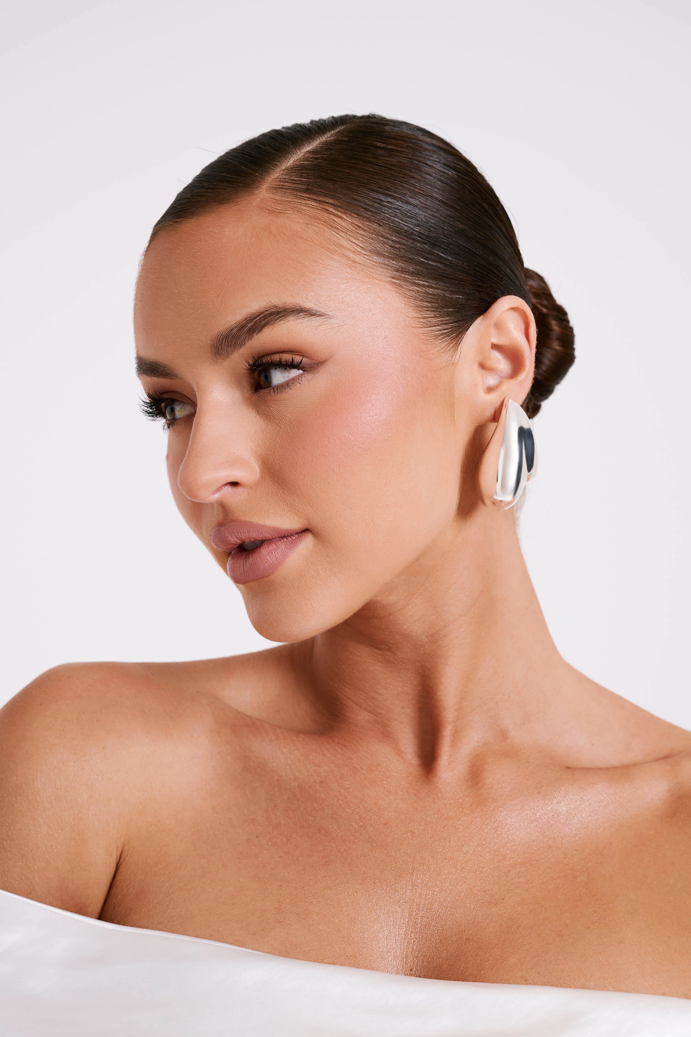 Zadie Oversized Double Teardrop Earrings - Silver