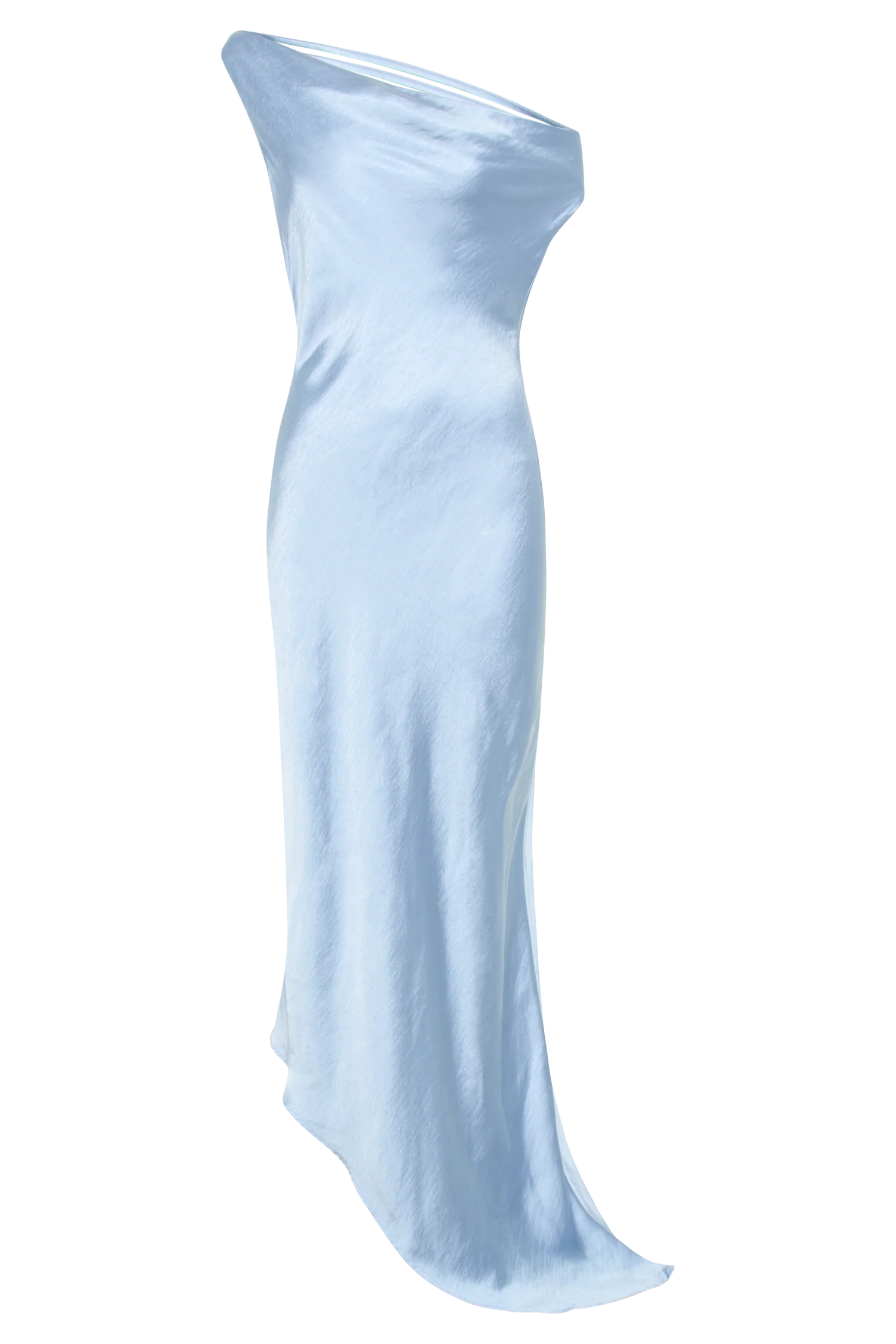 Yvette Slip Maxi Dress With Asymmetrical Hem - Cornflower Blue