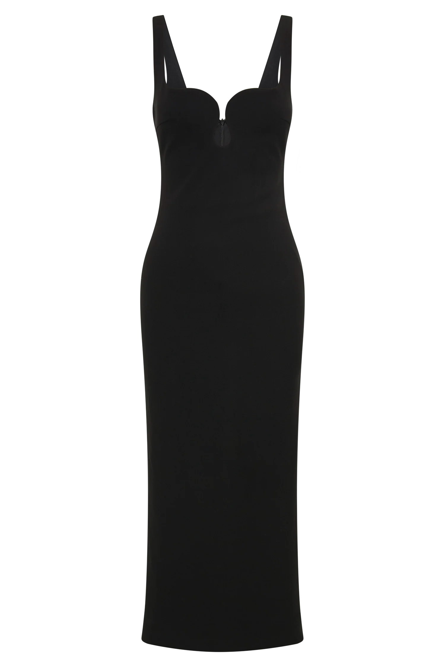 Dimi Scoop Neck Midi Dress - Black