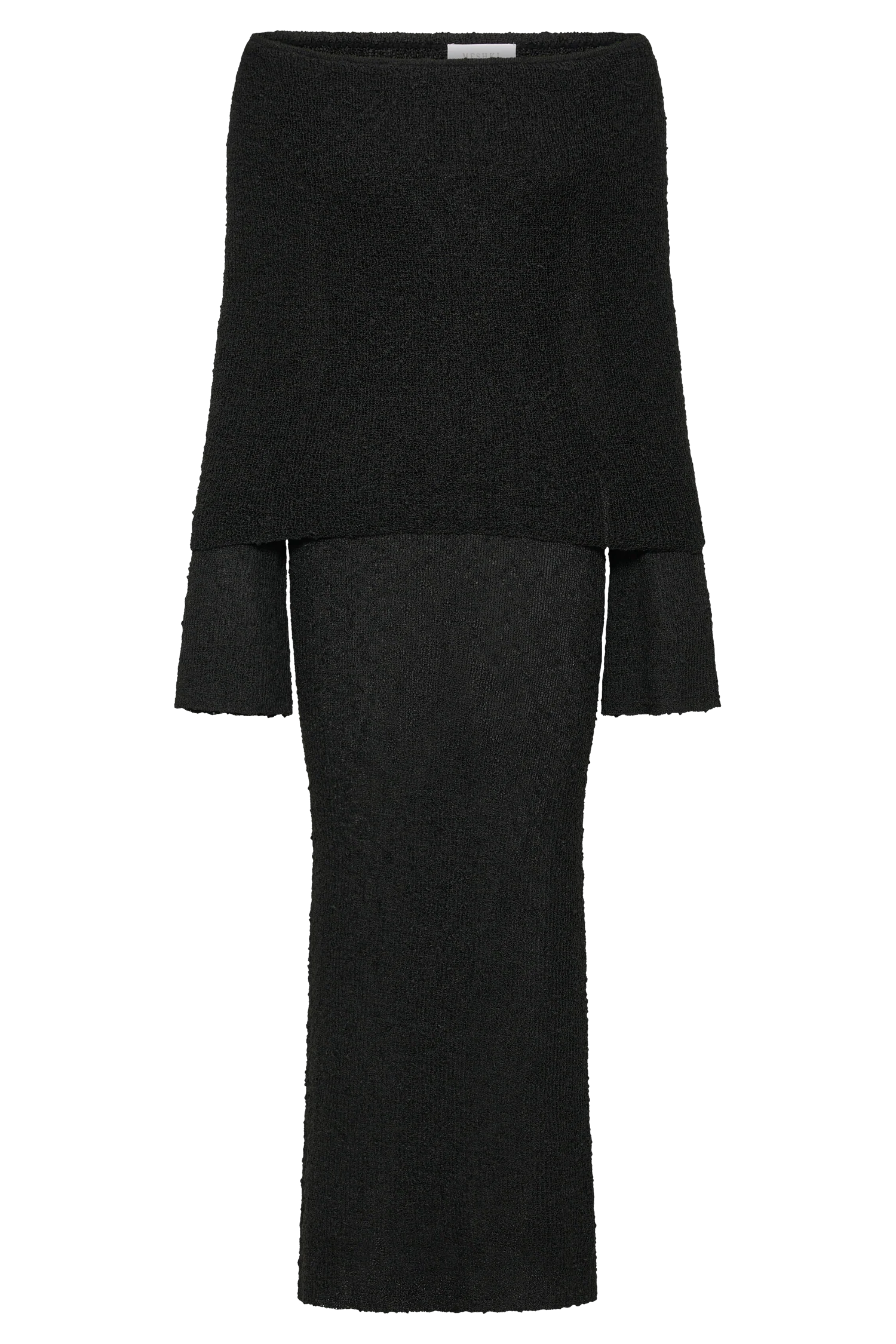 Marisol Off Shoulder Boucle Maxi Dress - Black