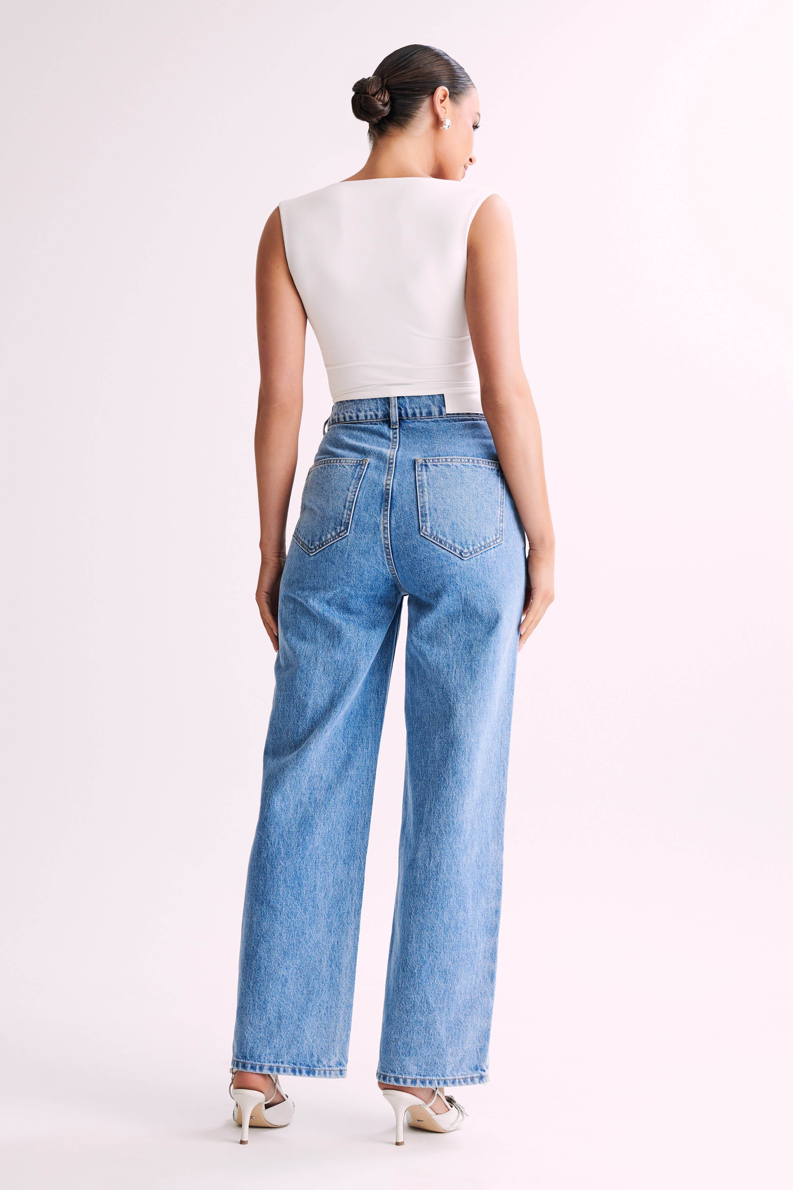 Linley Recycled Nylon Cropped Top - White