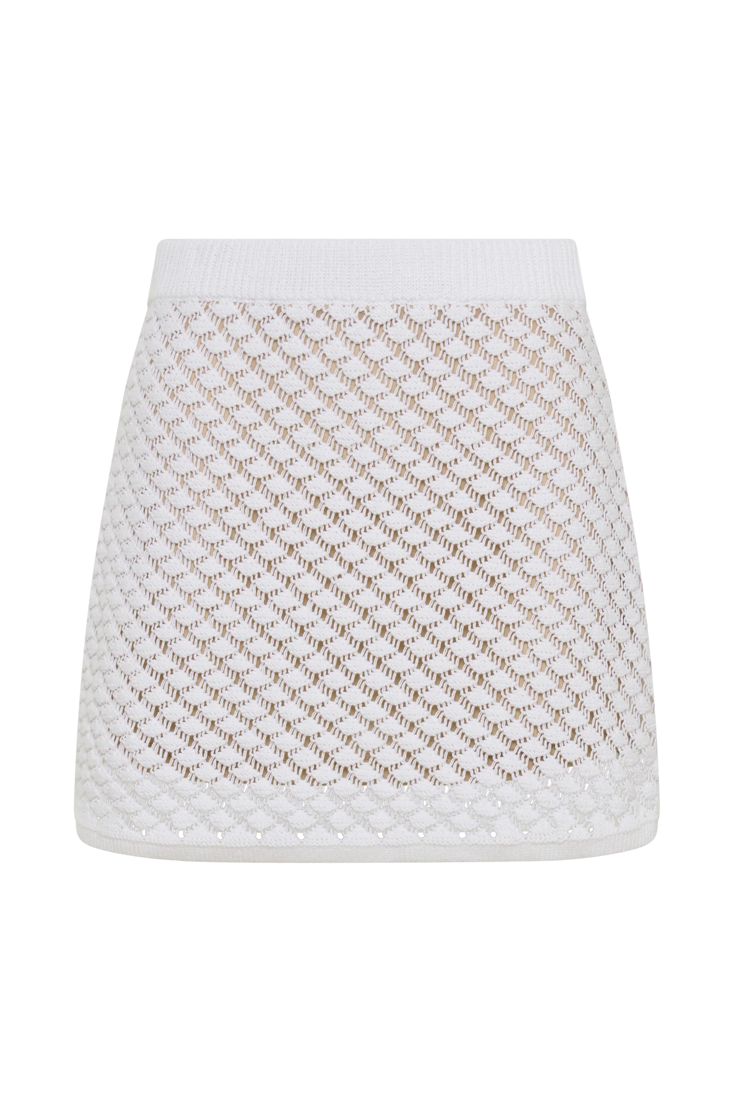 Lorenza Knit A-Line Mini Skirt - Ivory