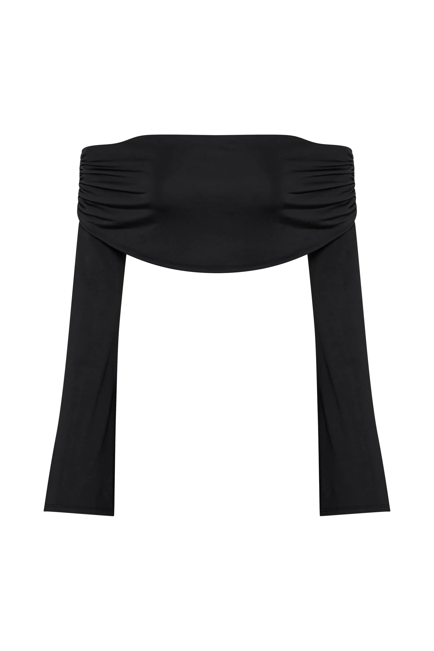 Camryn Slinky Off Shoulder Crop Top - Black