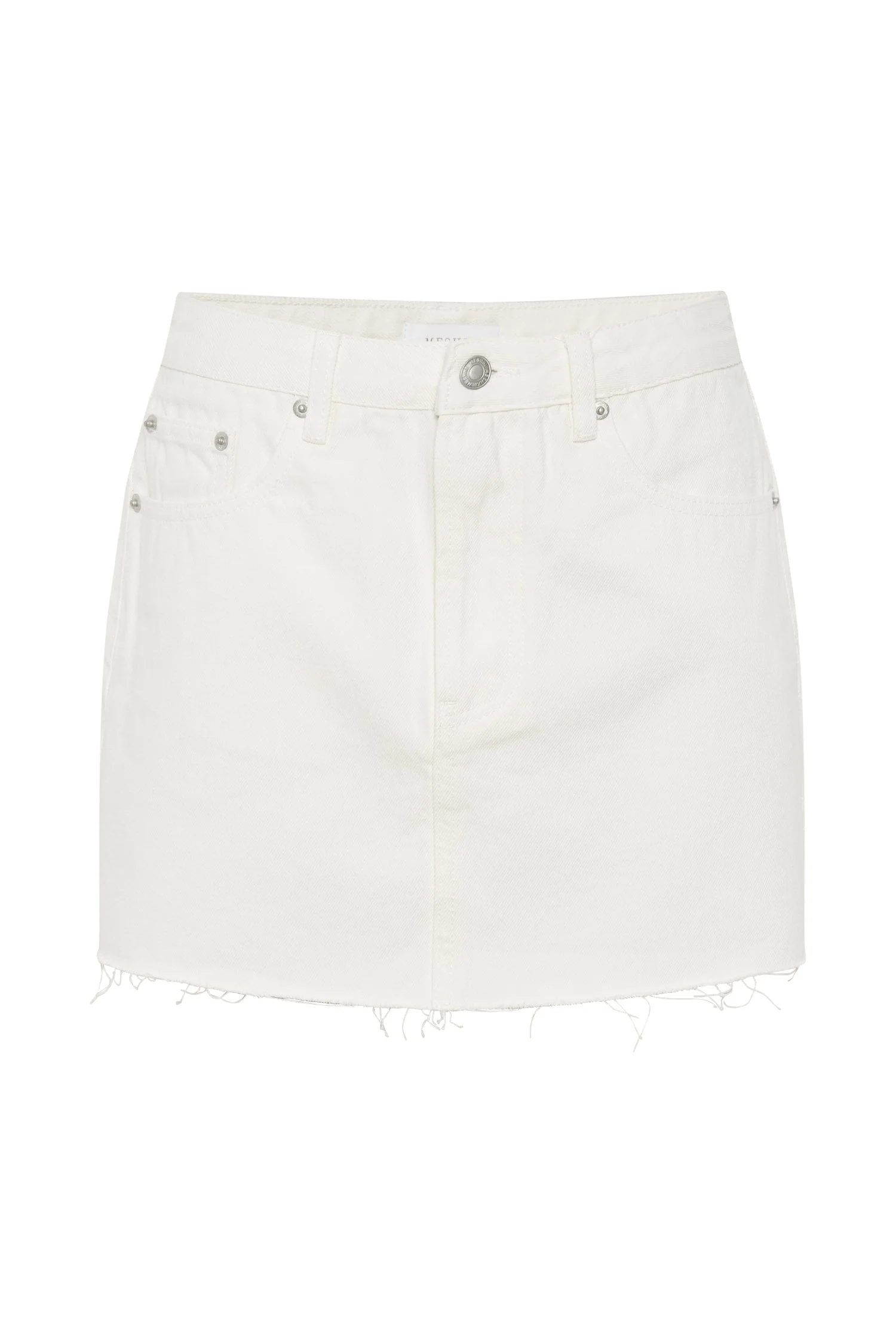 Lennon Mid Rise Denim Mini Skirt - Ecru