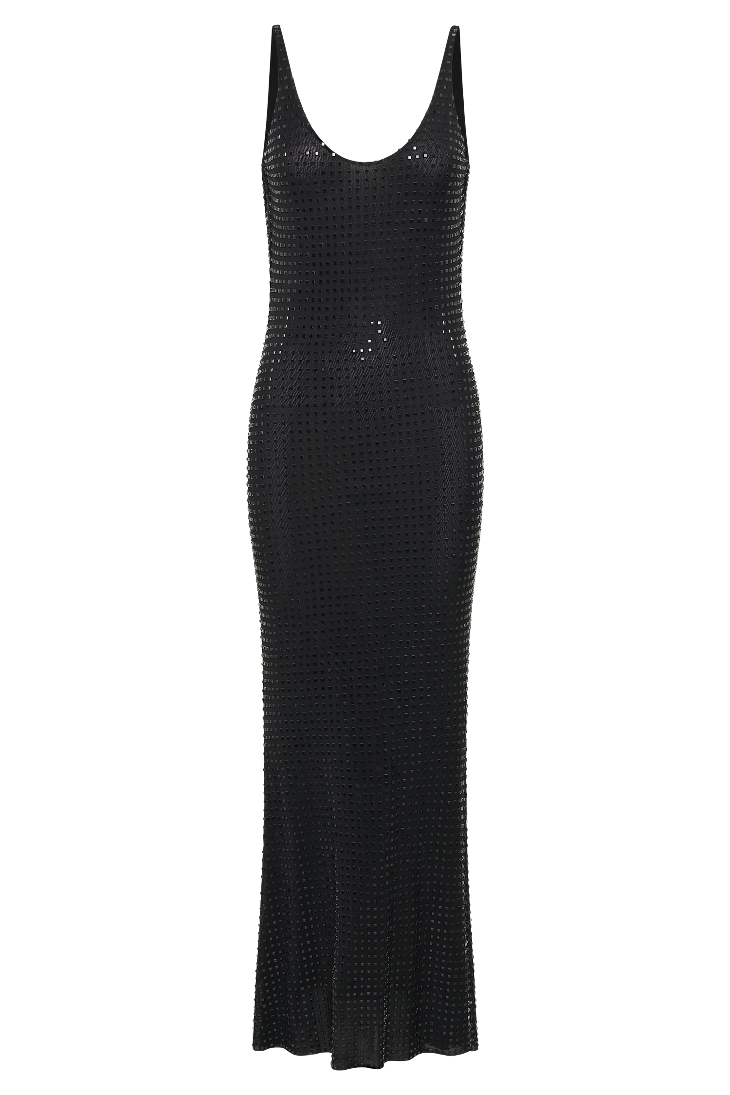 Pam Square Diamante Maxi Dress - Black