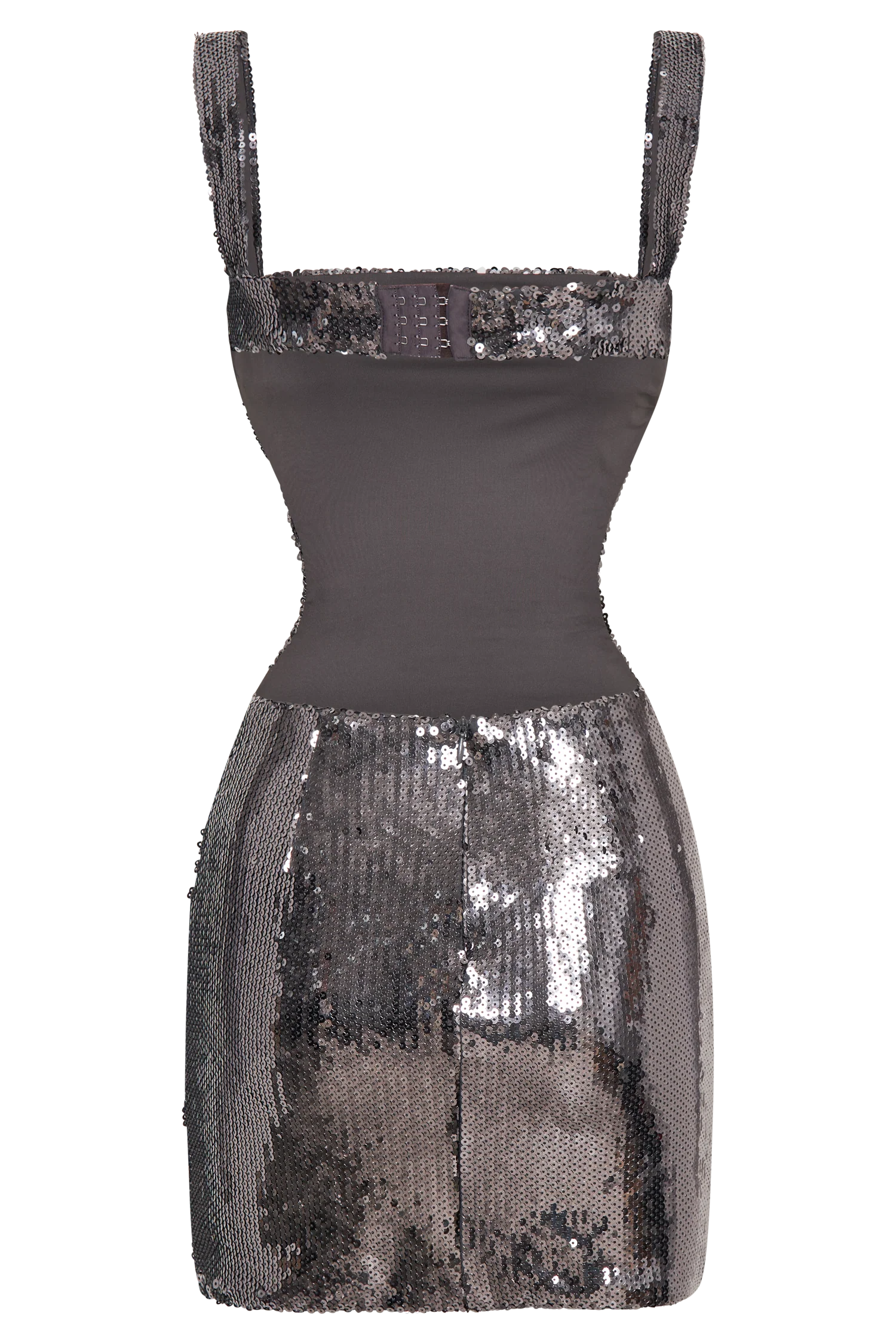 Adoria Sequin Cut Out Mini Dress - Charcoal