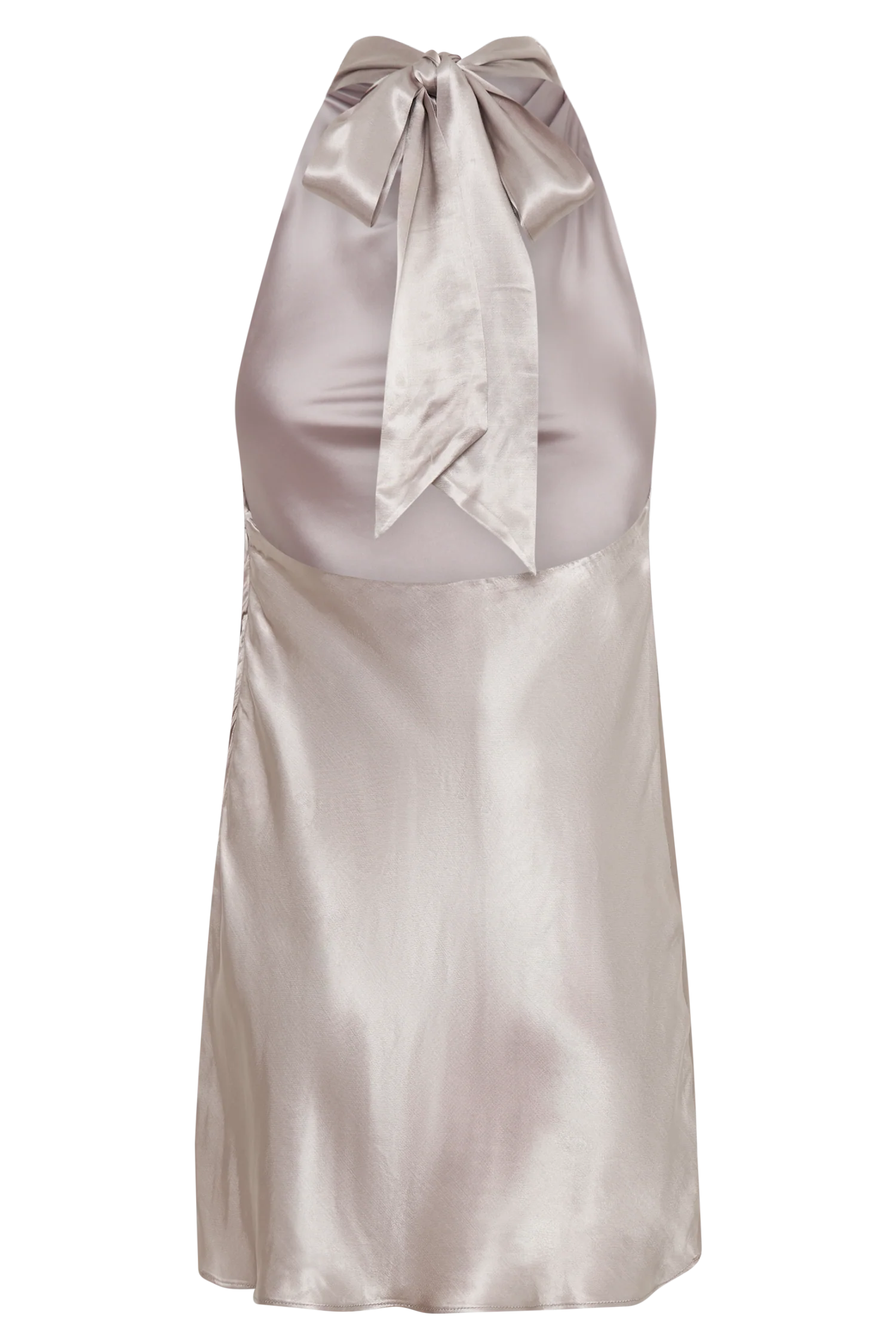 Allison Satin Halter Mini Dress - Bronze