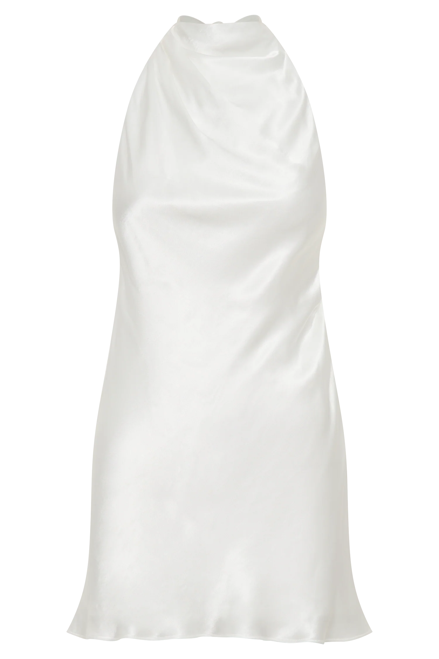 Allison Satin Halter Mini Dress - White