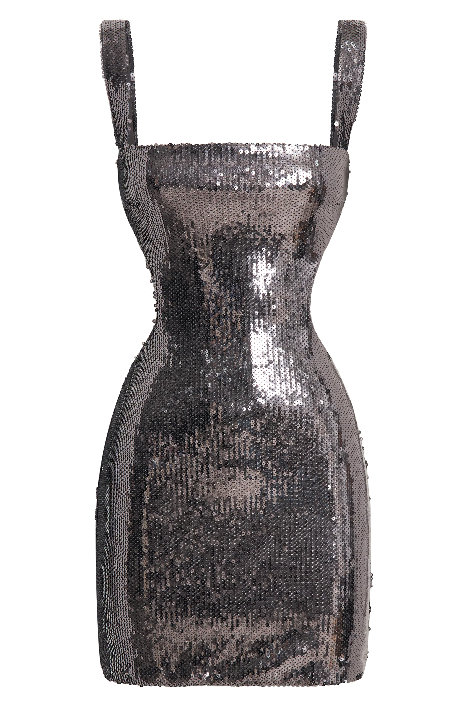 Adoria Sequin Cut Out Mini Dress - Charcoal