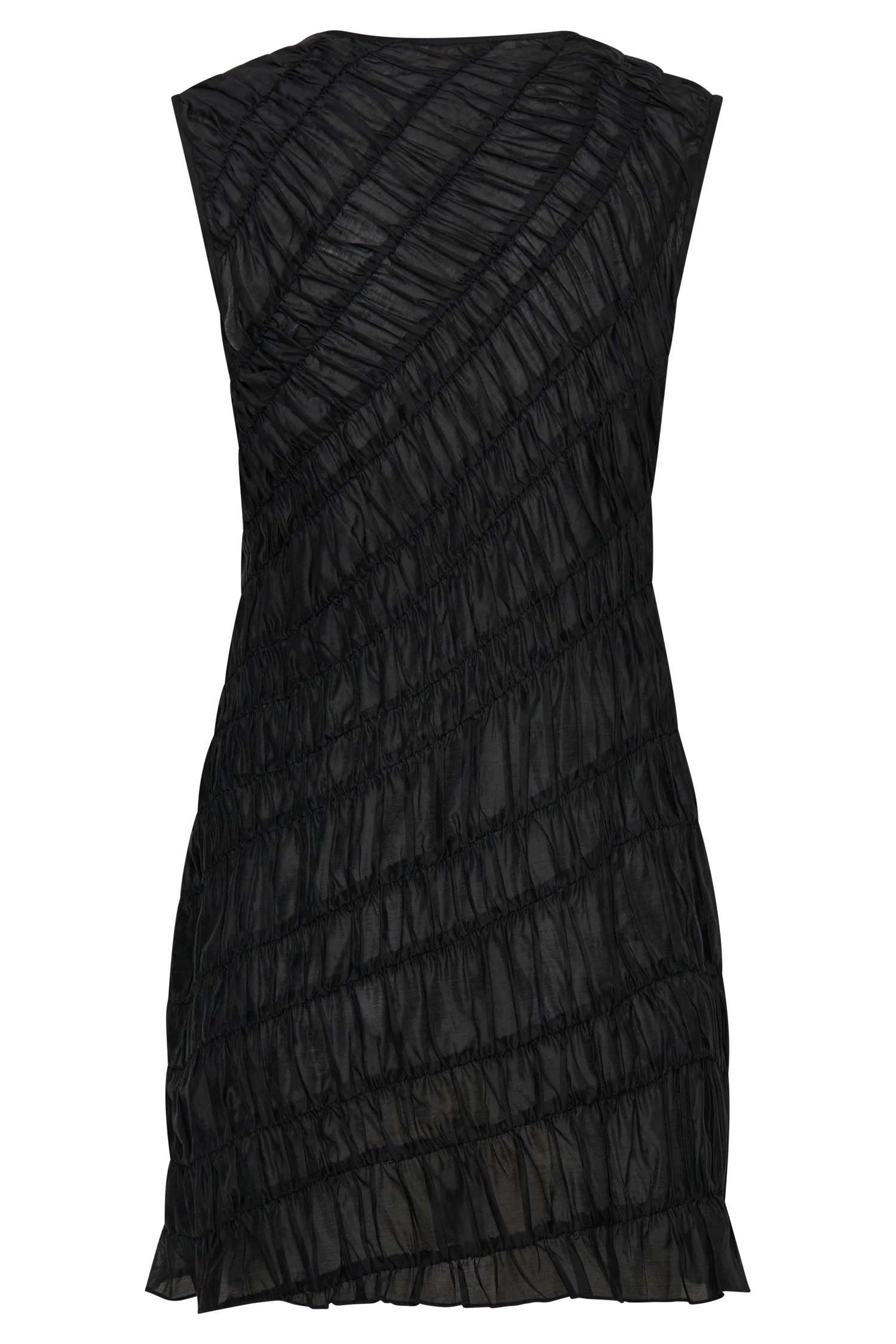 Adella Gathered Mini Dress - Black
