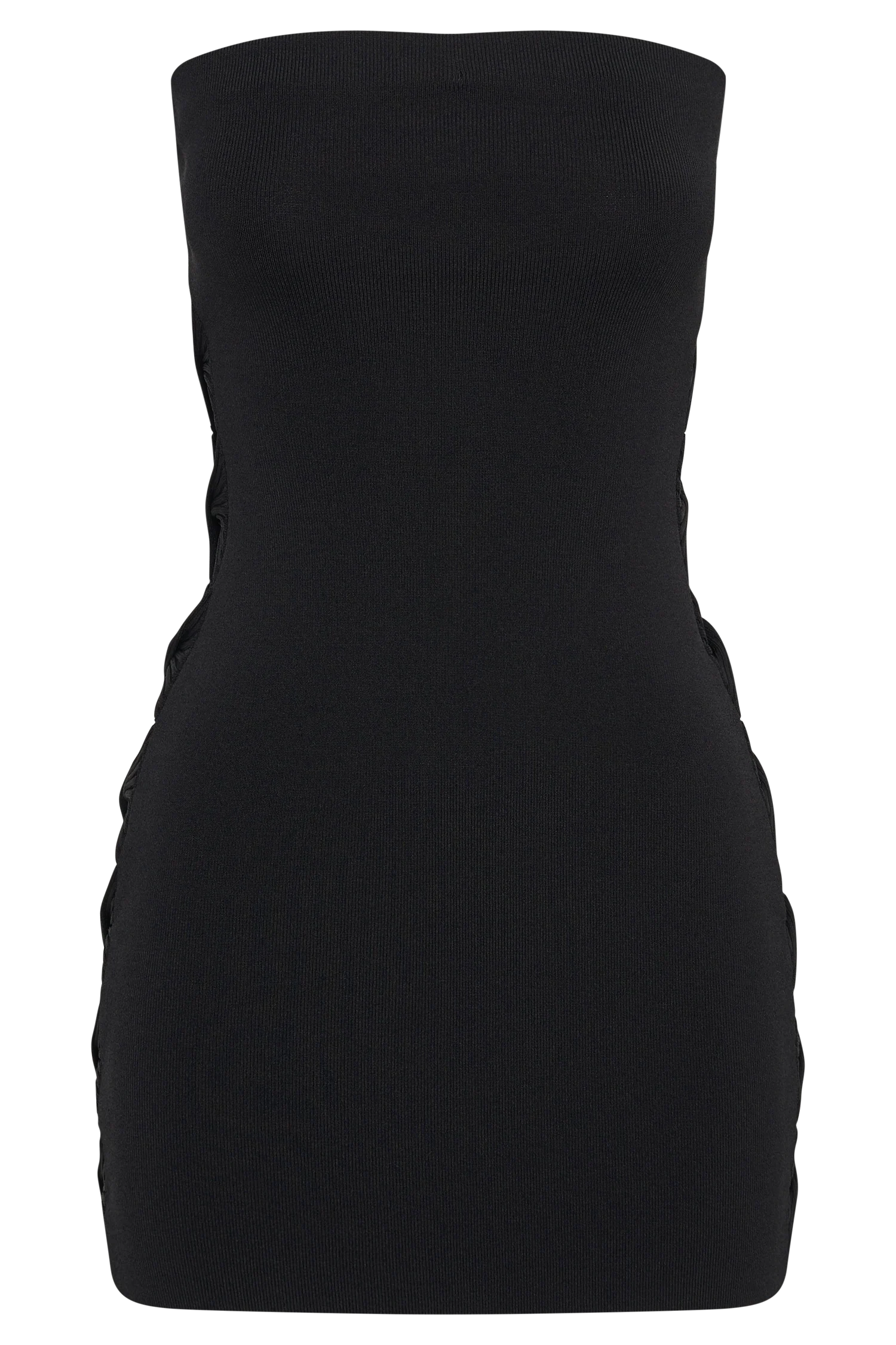 Maisy Strapless Knit Twist Mini Dress - Black