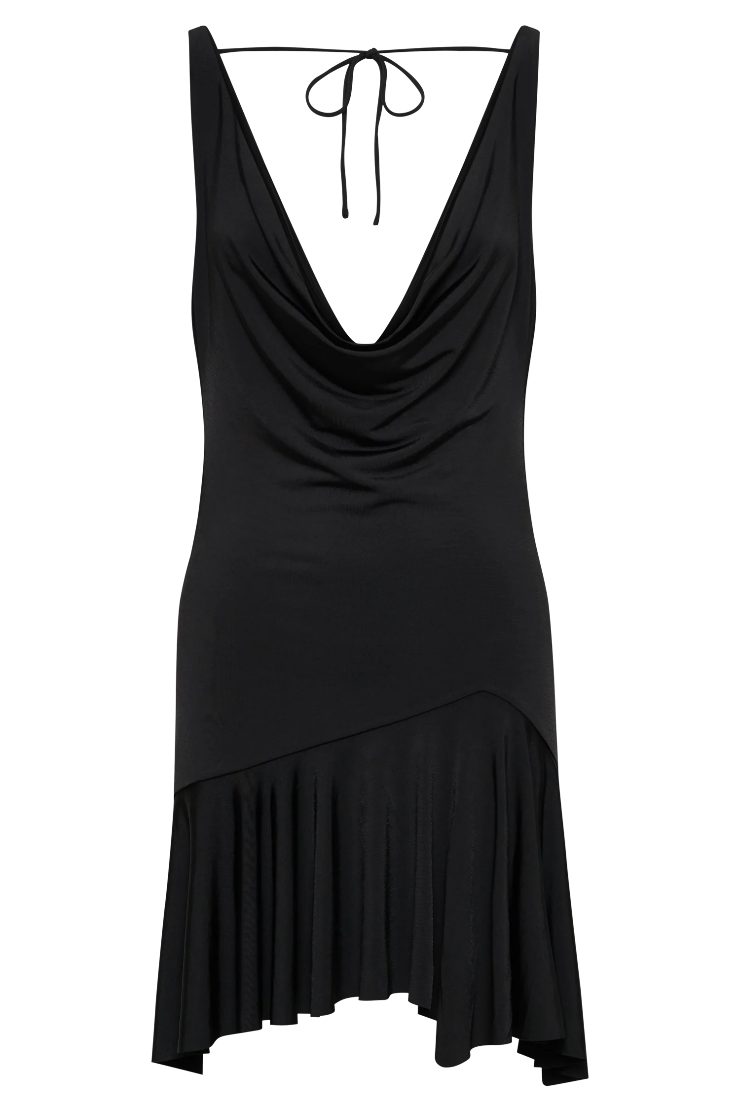 Floriana Ruffle Mini Dress - Black