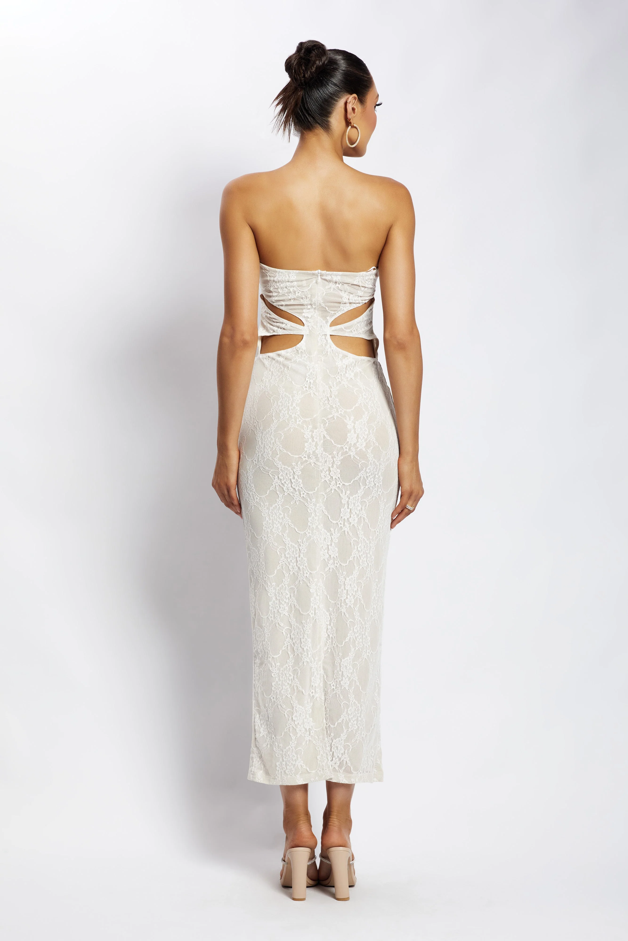 Krista Cut Out Bandeau Maxi Dress - Nude