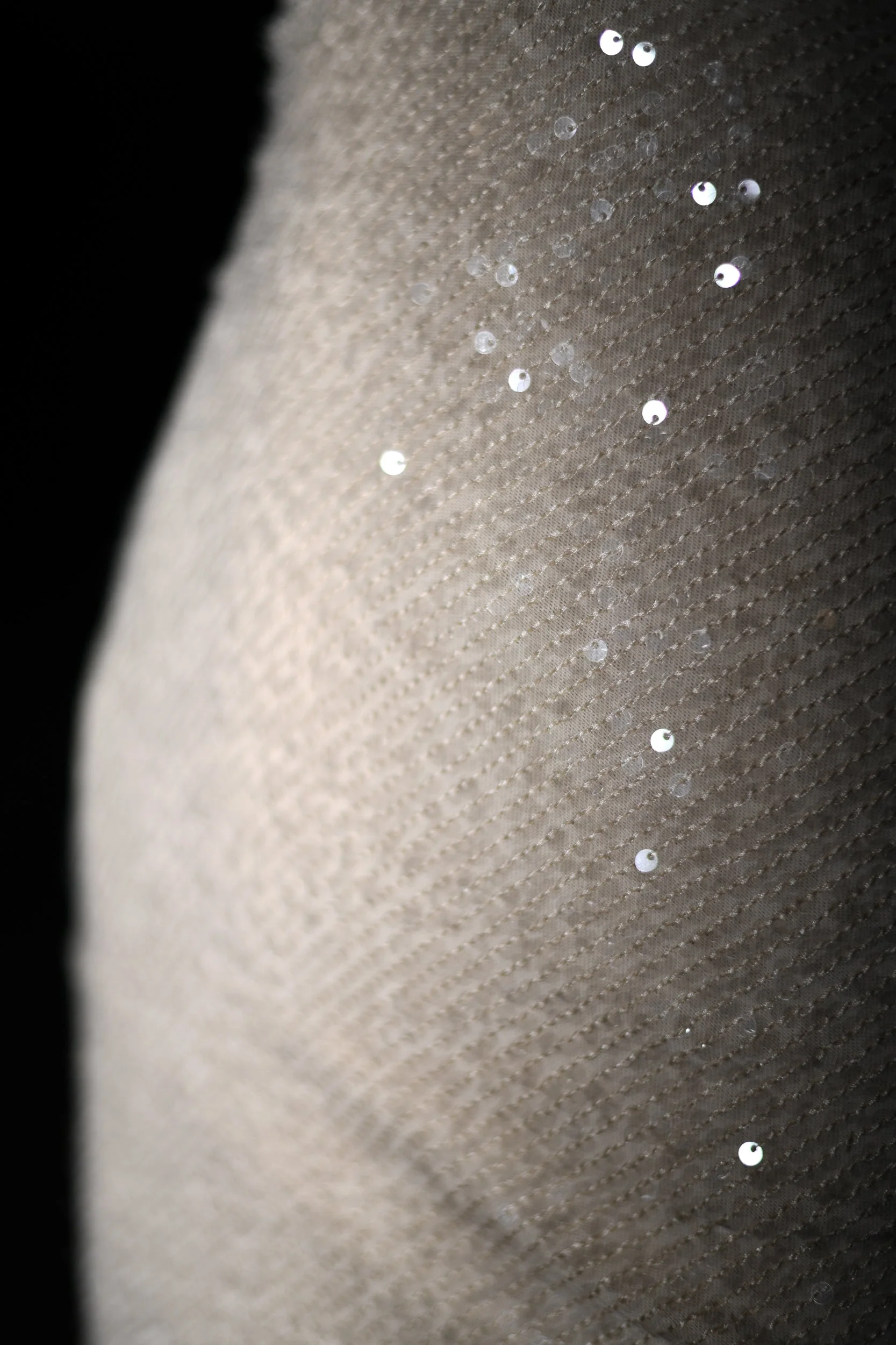 Cecilia Deep V Sequin Mini Dress - Cream