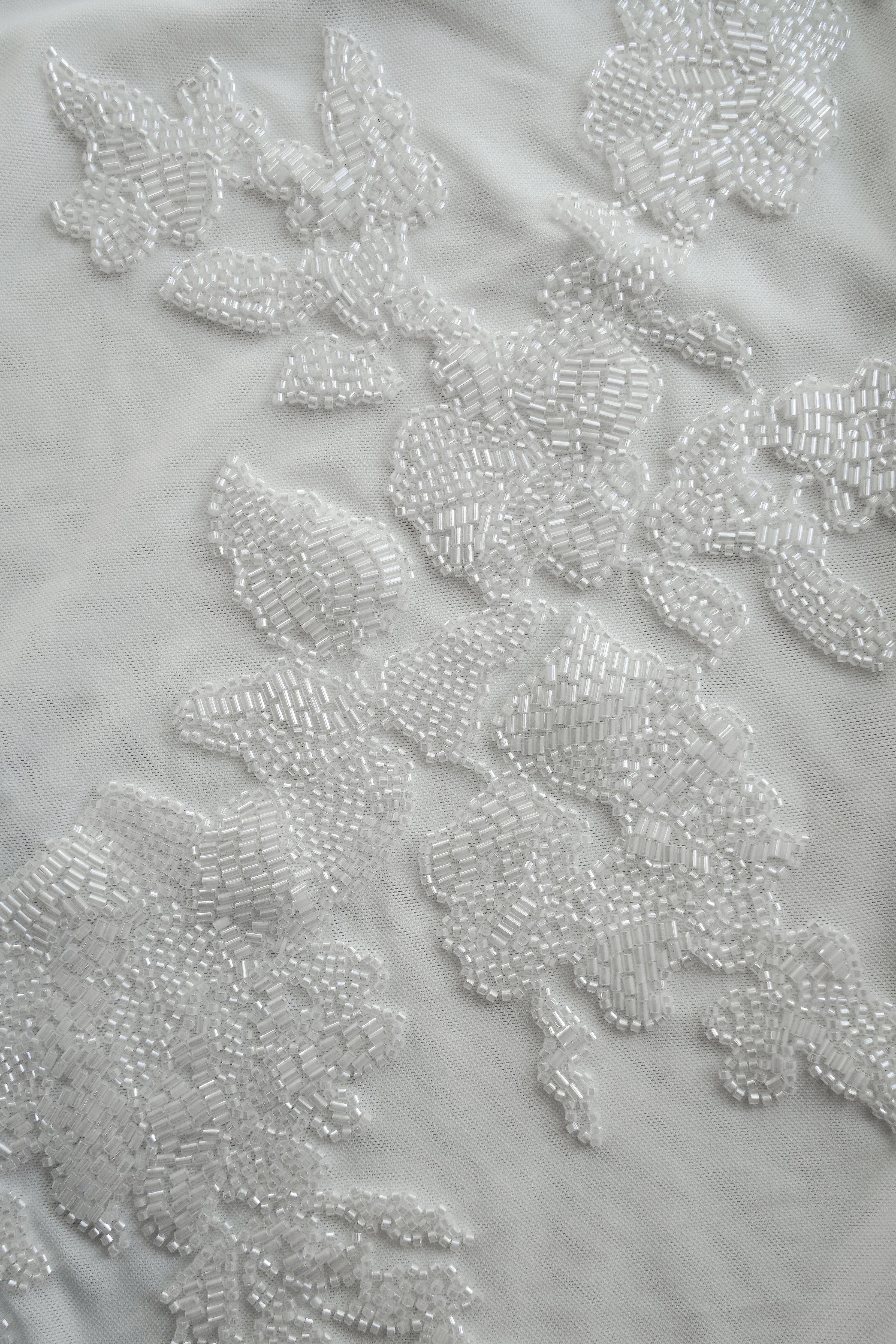 Maya Beaded Mesh Maxi Dress - White