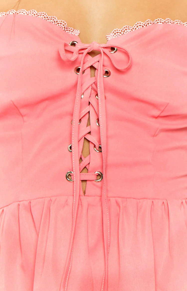 Keely Pink Strapless Mini Dress