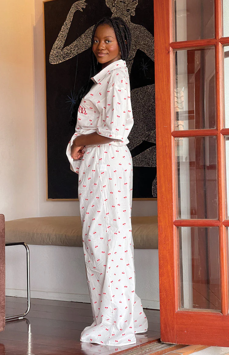 Alexea Cherry Print Pajama Pants