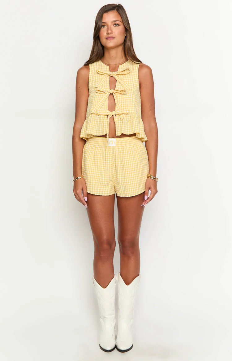 Baxter Yellow Gingham Shorts