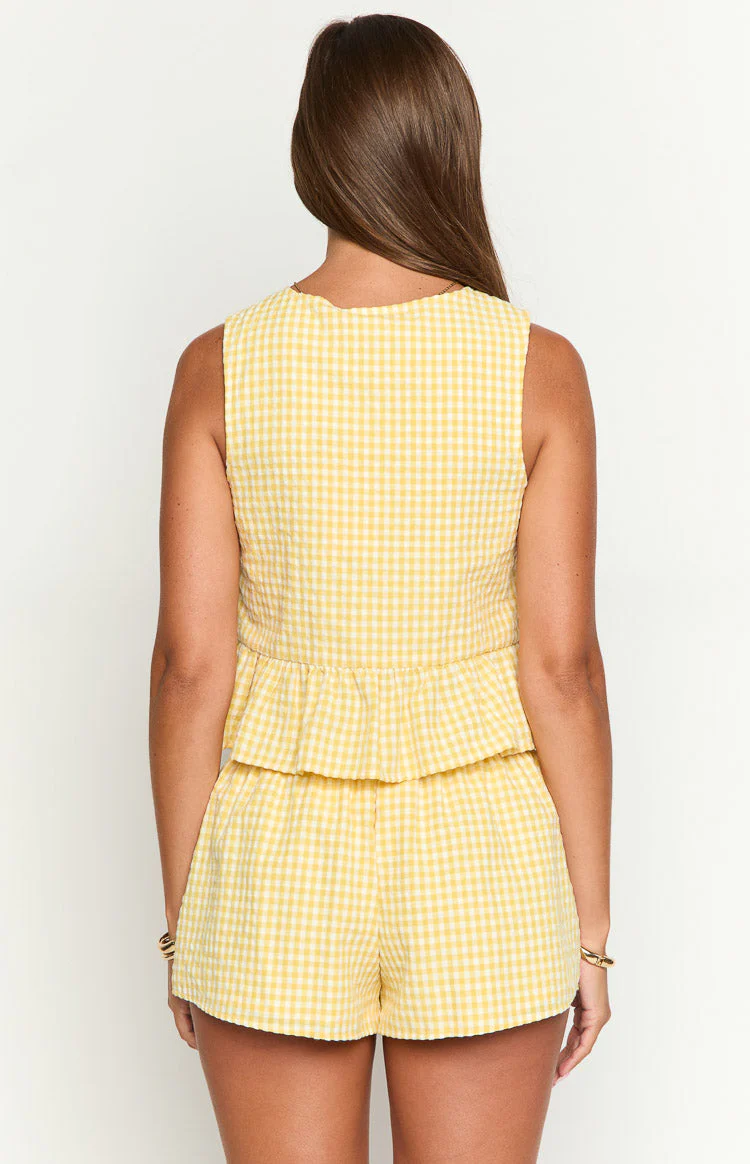Baxter Yellow Gingham Top