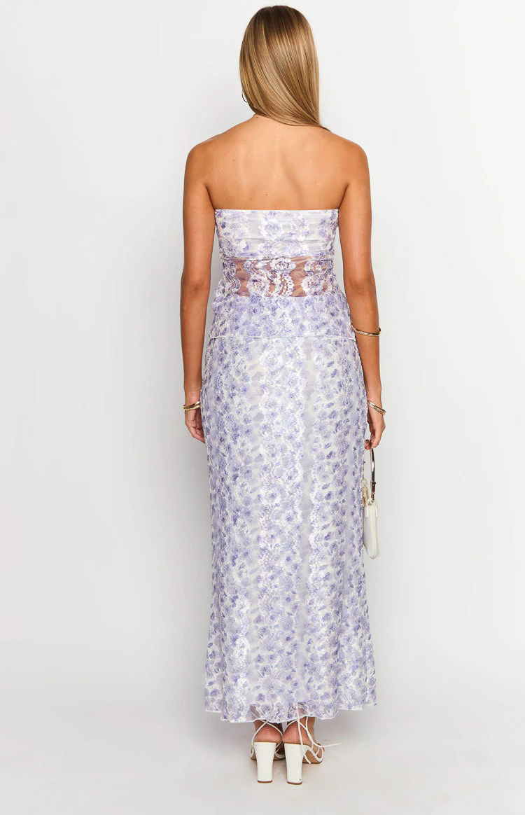 Faint Purple Lace Maxi Skirt