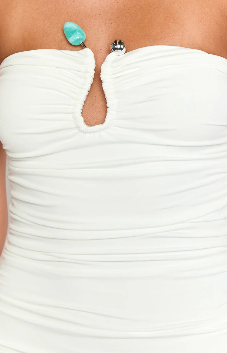 Ark White Strapless Maxi Dress