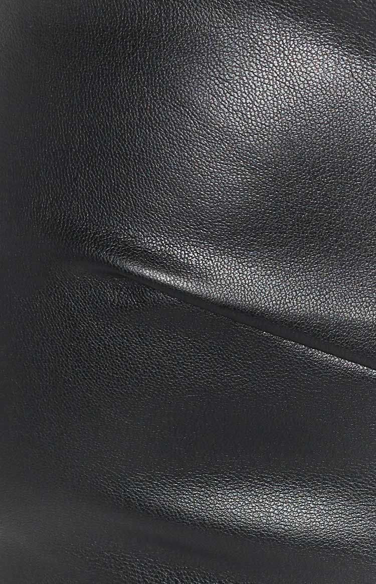 Nation Black PU Strapless Crop Top