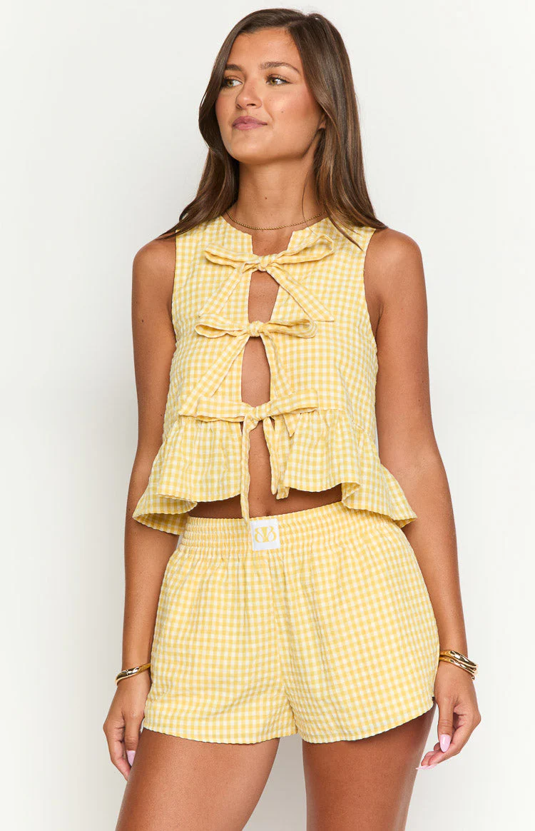 Baxter Yellow Gingham Shorts