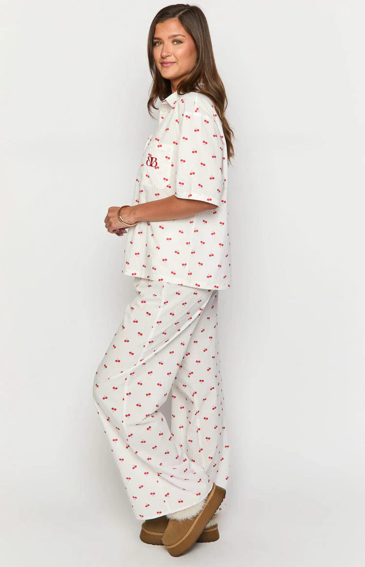 Alexea Cherry Print Pajama Pants