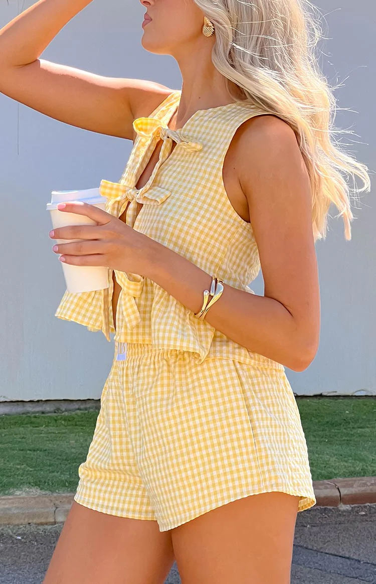 Baxter Yellow Gingham Shorts