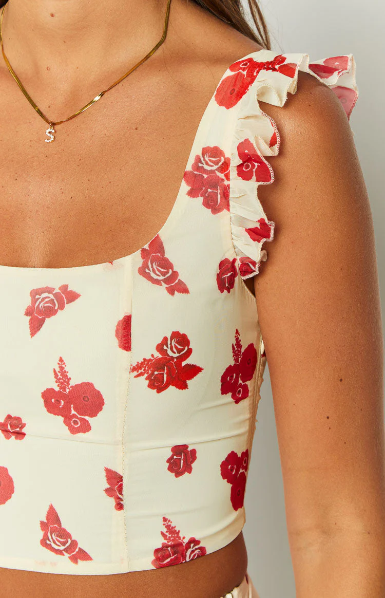 Rachel Rosie Cream Crop Top