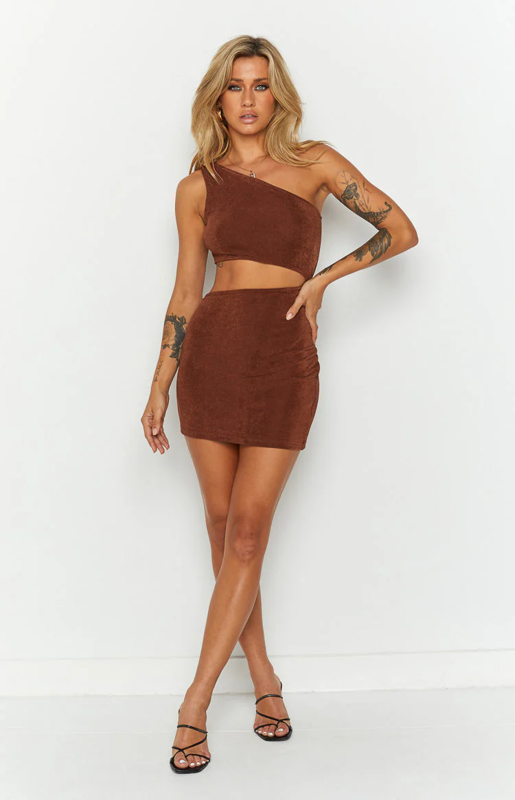 Etta Brown Cut Out Mini Dress