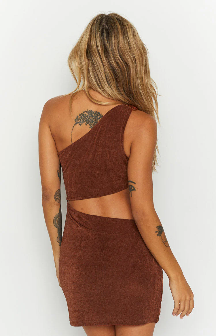 Etta Brown Cut Out Mini Dress