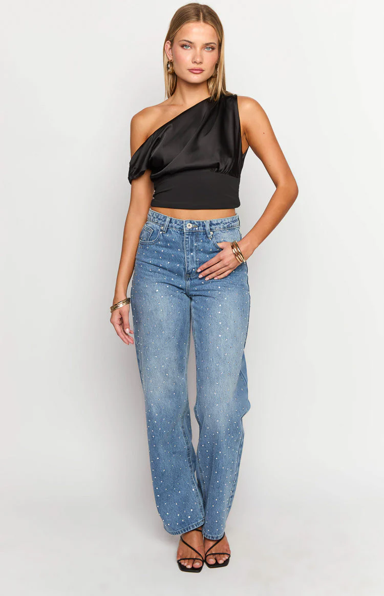 Linkin Black Off The Shoulder Crop Top