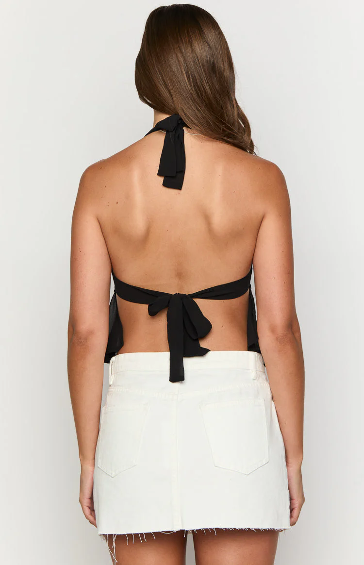Brielle Black Halter Top