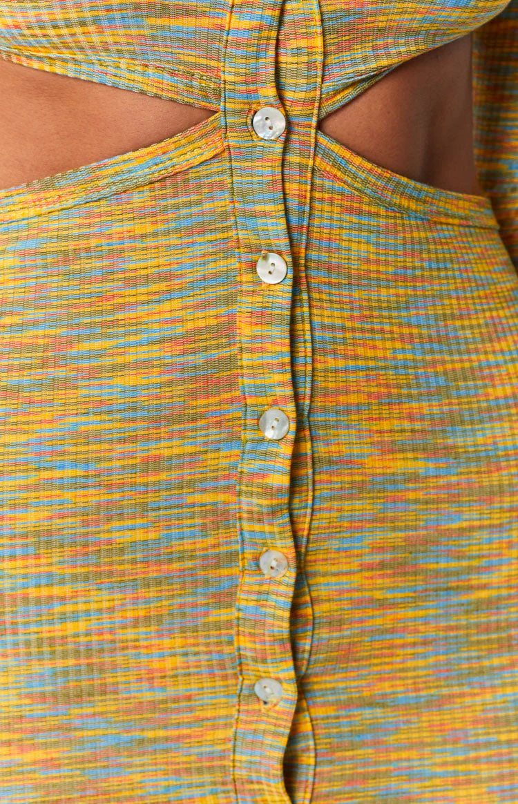 Rixie Cut Out Mini Dress Yellow